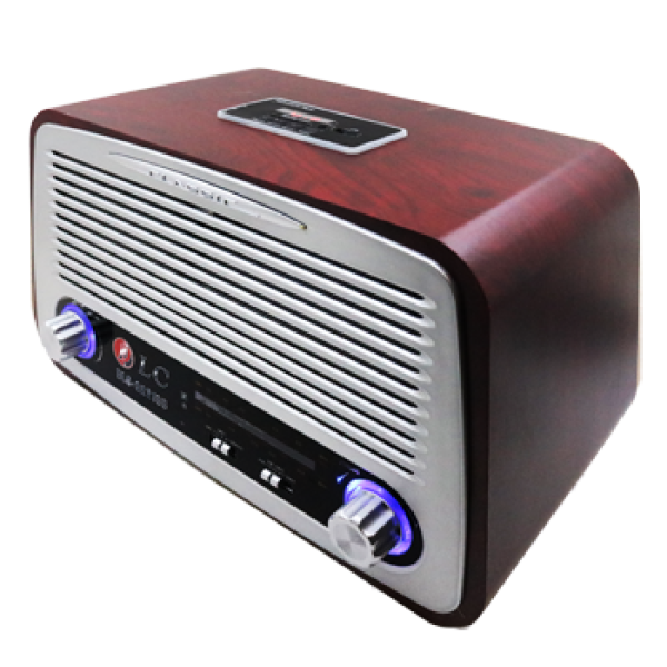 DLC-32218B RADIO BLUETOOTH USB Mp3 SPEAKER  راديو كلاسيكي عودي متوسط الحجم من دي ال سي مع بلوتوث و يواس بي مناسب للغرف والمجالس كديكور فريد 